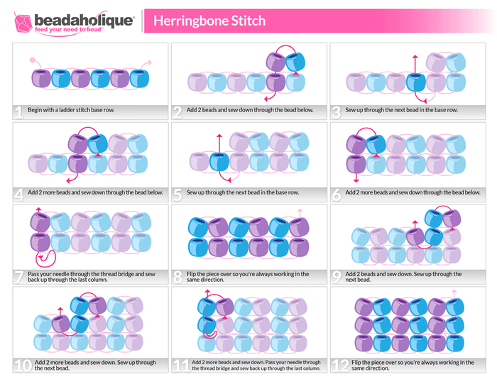 Herringbone Stitch Bead Weaving Patterns