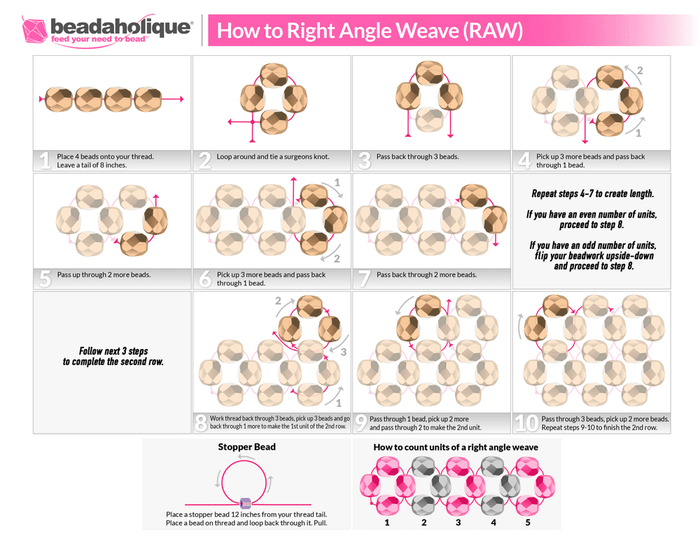 Right Angle Weave Stitch Bead Weaving Patterns