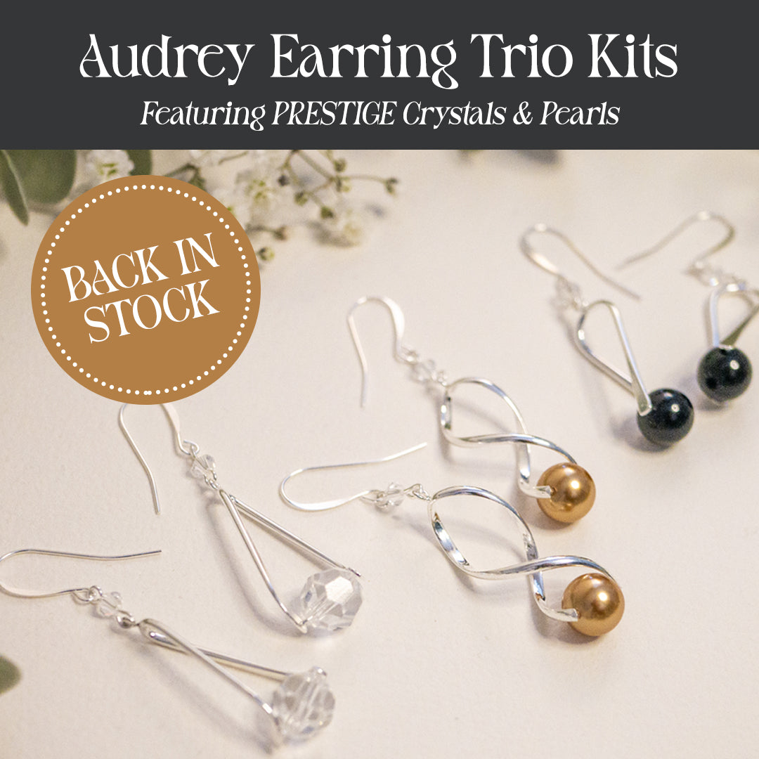 Audrey Earring Trio Kits - Back in Stock with PRESTIGE Crystals & Pearls
