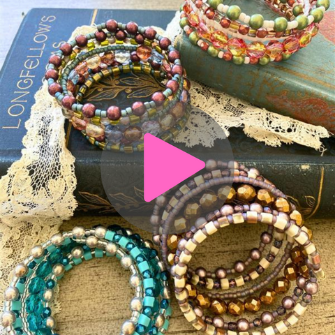 How to Make the Bohemian Czech Glass Memory Wire Bracelet Kits