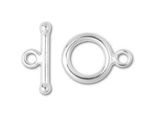Sterling Silver 9mm Round Toggle Clasp Set
