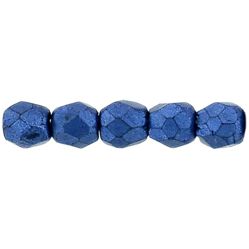 Czech Fire-Polish 2mm ColorTrends: Saturated Metallic Navy Peony (50pcs)
