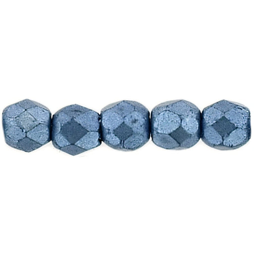 Czech Fire-Polish 2mm ColorTrends: Saturated Metallic Neutral Gray (50pcs)