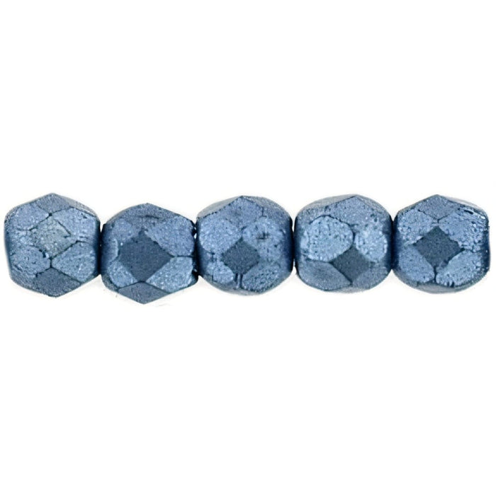 Czech Fire-Polish 2mm ColorTrends: Saturated Metallic Neutral Gray (50pcs)