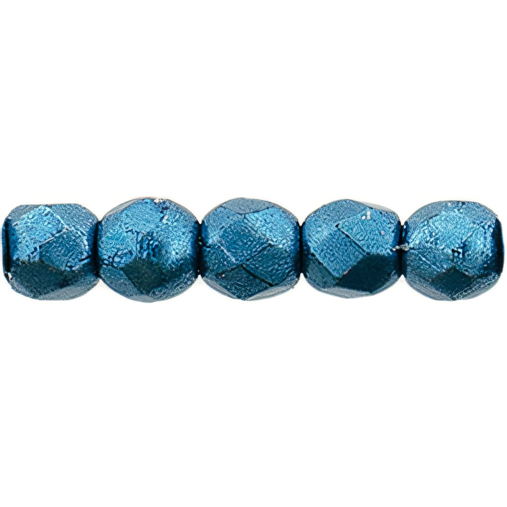 Czech Fire-Polish 2mm ColorTrends: Saturated Metallic Shaded Spruce (50pcs)