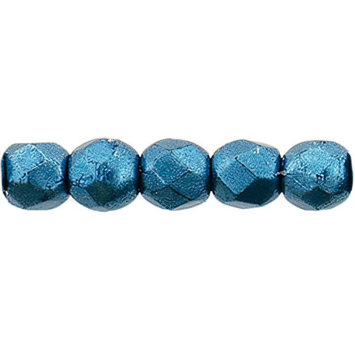Czech Fire-Polish 2mm ColorTrends: Saturated Metallic Shaded Spruce (50pcs)