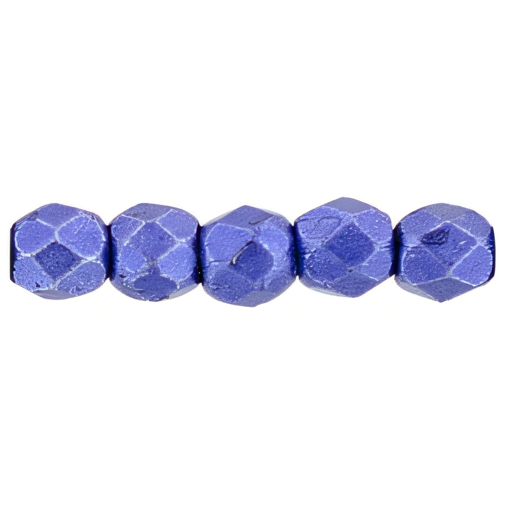 Czech Fire-Polish 2mm ColorTrends: Saturated Metallic Super Violet (50pcs)