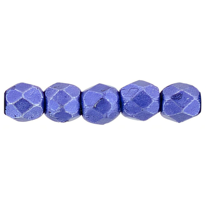 Czech Fire-Polish 2mm ColorTrends: Saturated Metallic Super Violet (50pcs)