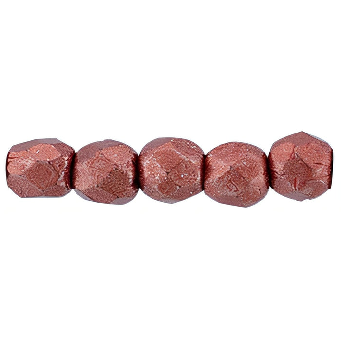 Czech Fire-Polish 2mm ColorTrends: Saturated Metallic Cherry Tomato (50pcs)