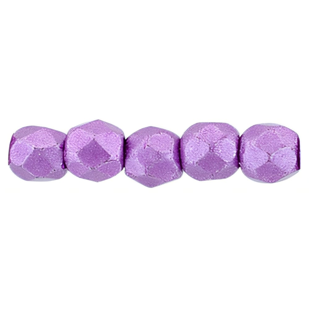 Czech Fire-Polish 2mm ColorTrends: Saturated Metallic Spring Crocus (50pcs)