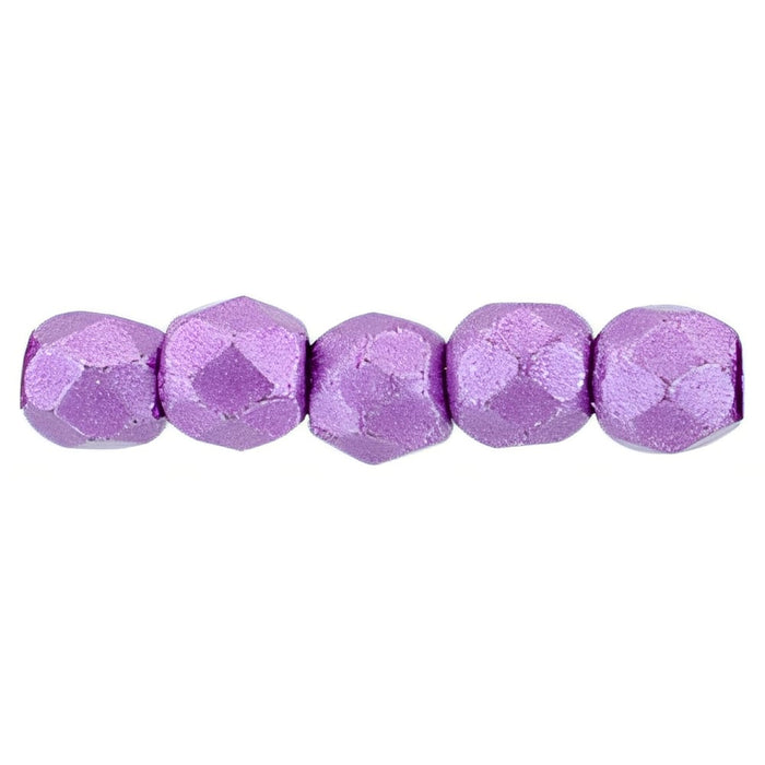 Czech Fire-Polish 2mm ColorTrends: Saturated Metallic Spring Crocus (50pcs)