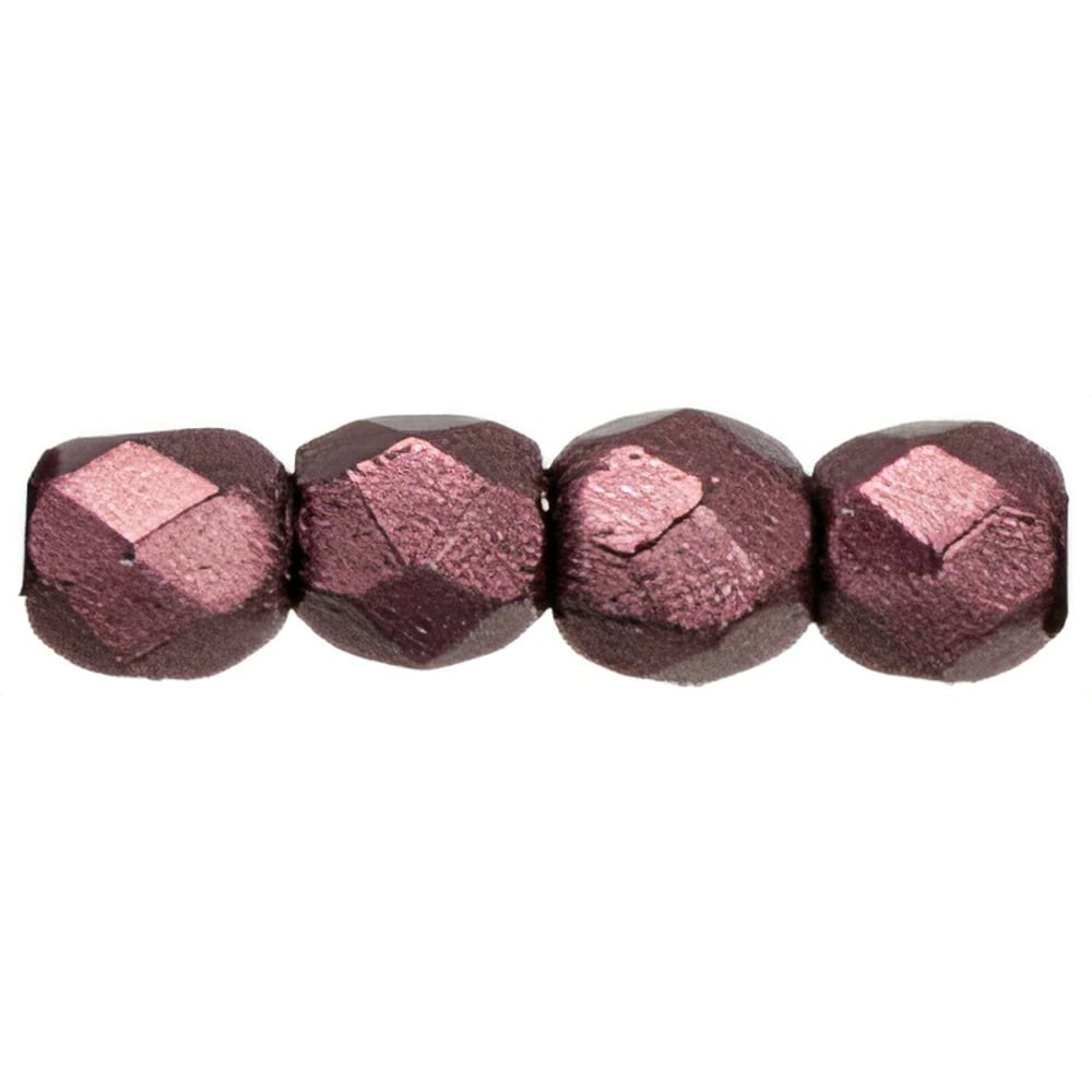 Czech Fire-Polish 2mm ColorTrends: Saturated Metallic Red Pear (50pcs)