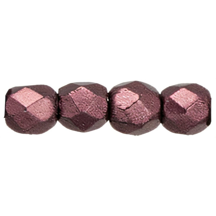 Czech Fire-Polish 2mm ColorTrends: Saturated Metallic Red Pear (50pcs)