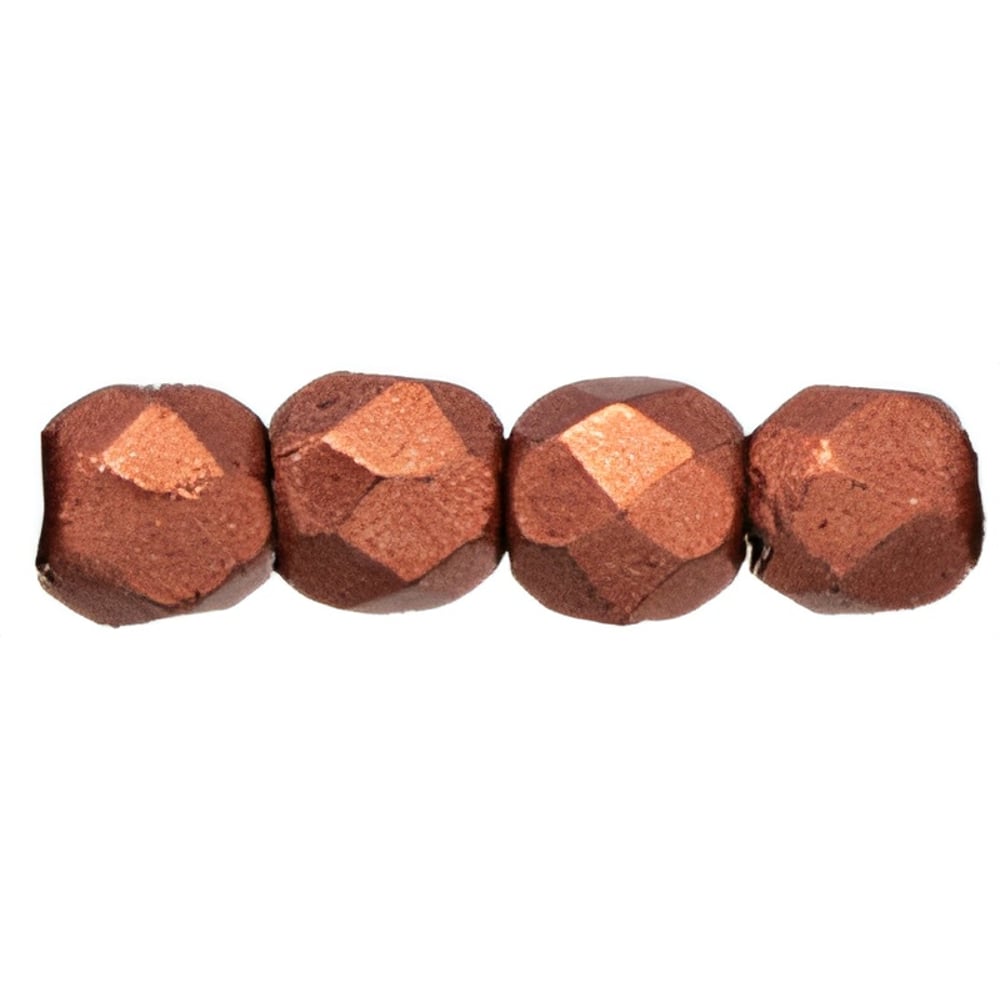 Czech Fire-Polish 2mm ColorTrends: Saturated Metallic Valiant Poppy (50pcs)
