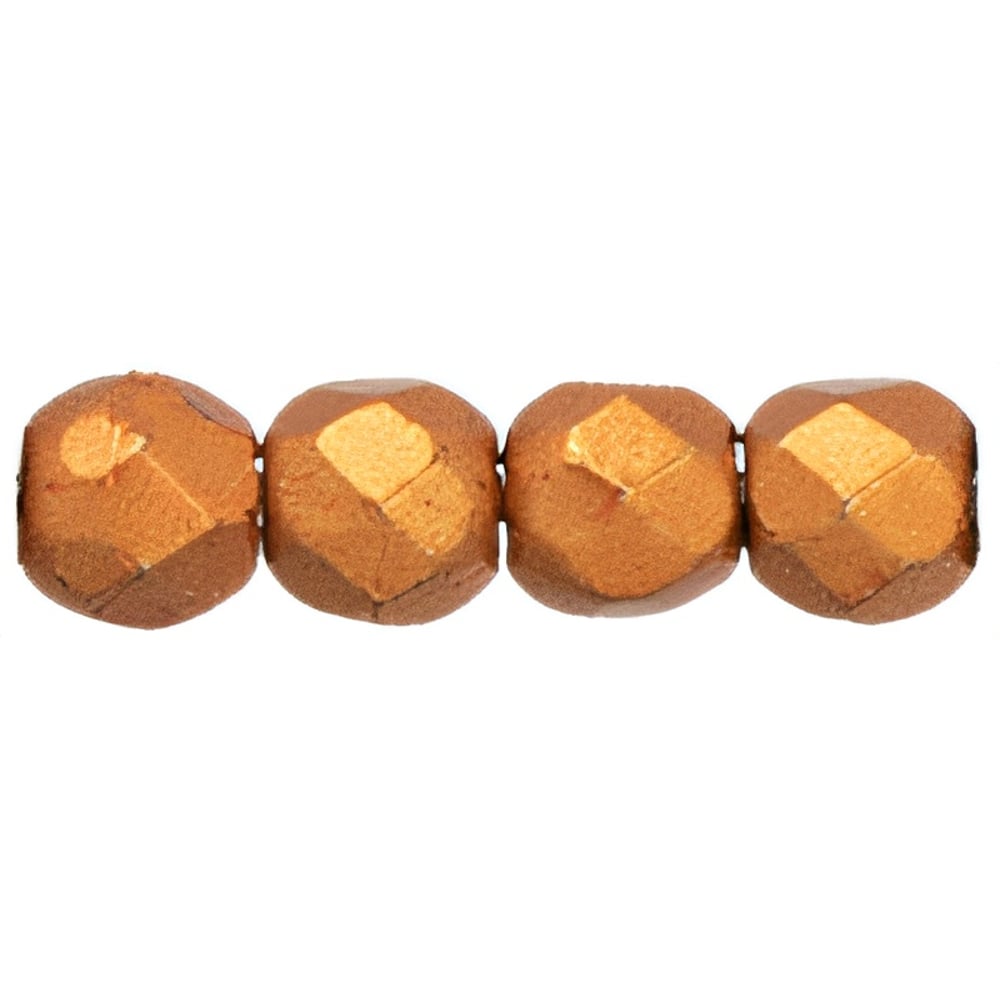 Czech Fire-Polish 2mm ColorTrends: Saturated Metallic Russet Orange (50pcs)