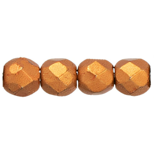 Czech Fire-Polish 2mm ColorTrends: Saturated Metallic Russet Orange (50pcs)