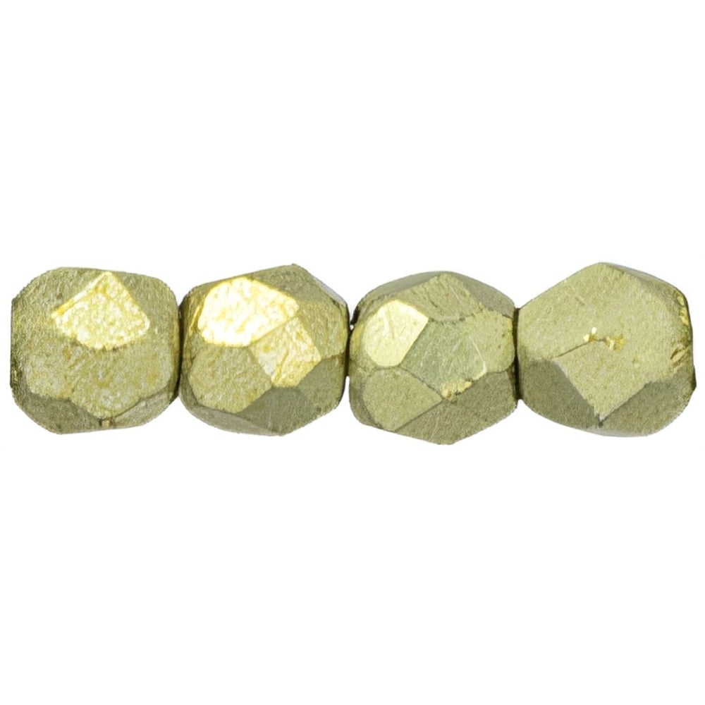 Czech Fire-Polish 2mm ColorTrends: Saturated Metallic Limelight (50pcs)