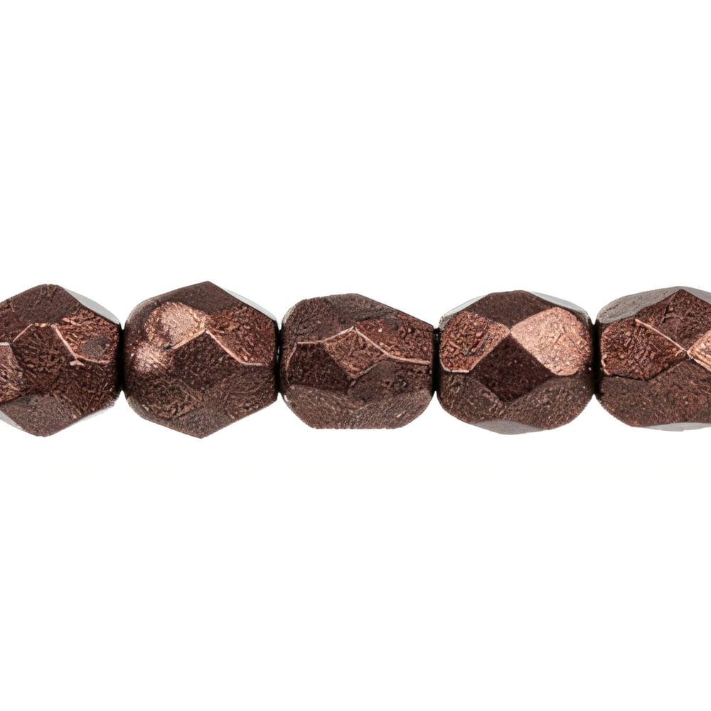 Czech Fire-Polish 2mm ColorTrends: Saturated Metallic Chicory Coffee (50pcs)
