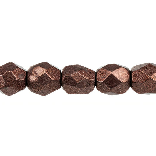 Czech Fire-Polish 2mm ColorTrends: Saturated Metallic Chicory Coffee (50pcs)