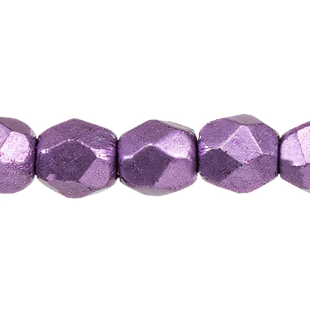 Czech Fire-Polish 2mm ColorTrends: Saturated Metallic Grapeade (50pcs)