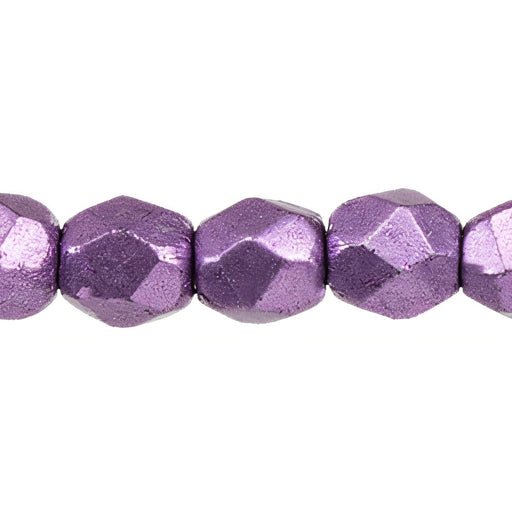 Czech Fire-Polish 2mm ColorTrends: Saturated Metallic Grapeade (50pcs)