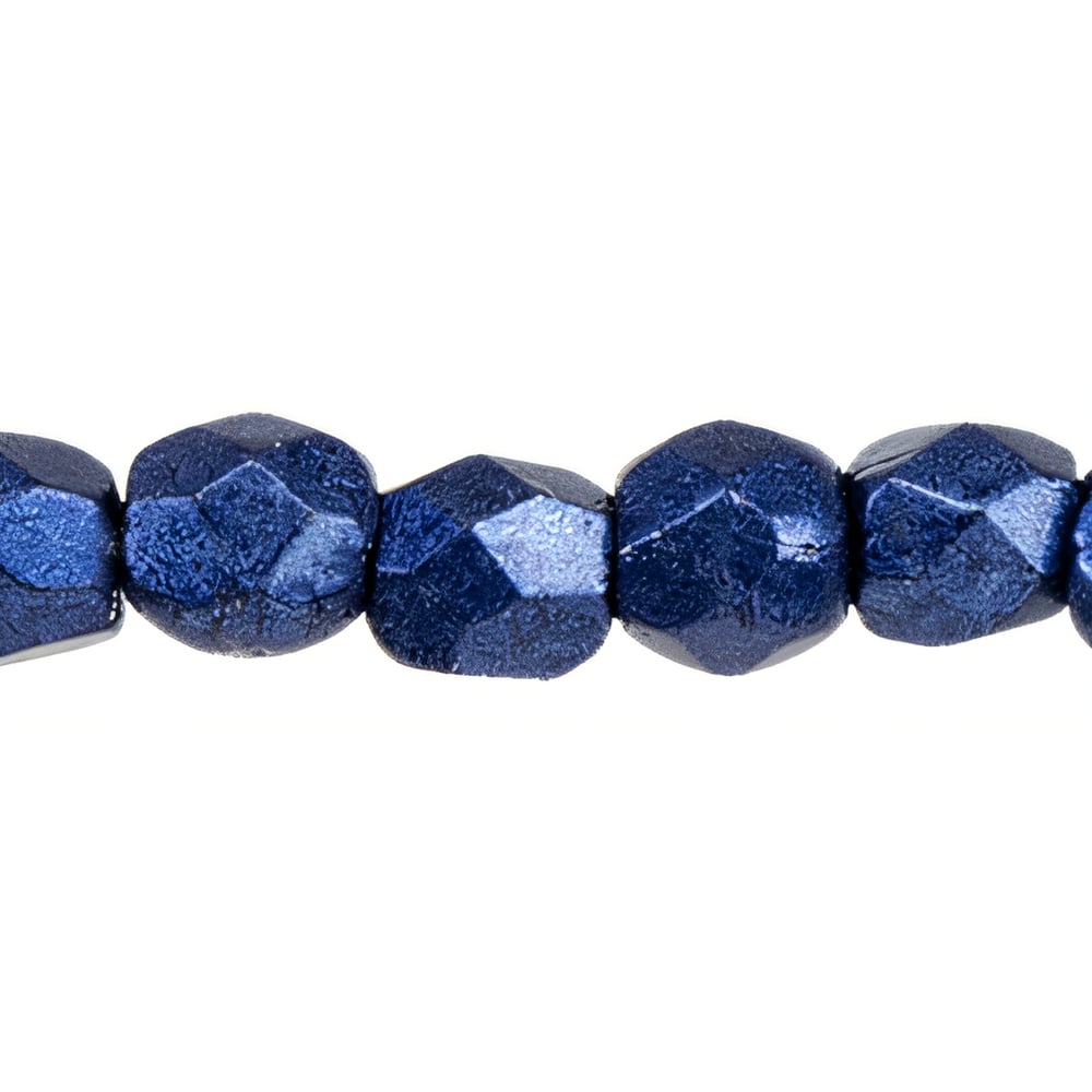 Czech Fire-Polish 2mm ColorTrends: Saturated Metallic Evening Blue (50pcs)
