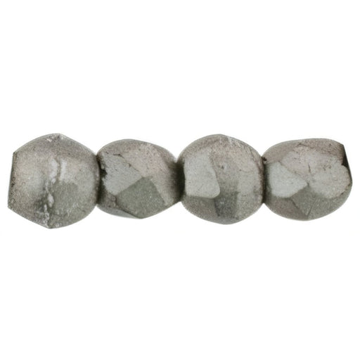 Czech Fire-Polish 2mm ColorTrends: Saturated Metallic Frost Gray (50pcs)