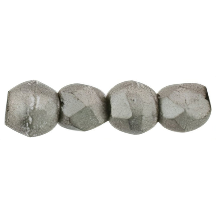 Czech Fire-Polish 2mm ColorTrends: Saturated Metallic Frost Gray (50pcs)