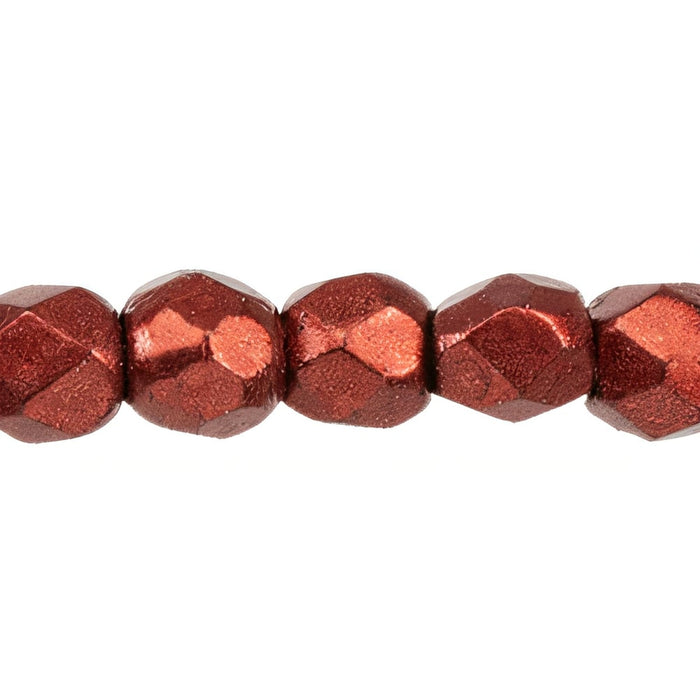 Czech Fire-Polish 2mm ColorTrends: Saturated Metallic Merlot (50pcs)