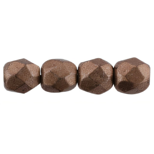 Czech Firepolish 2mm ColorTrends: Sueded Gold Ash Rose (50pcs)