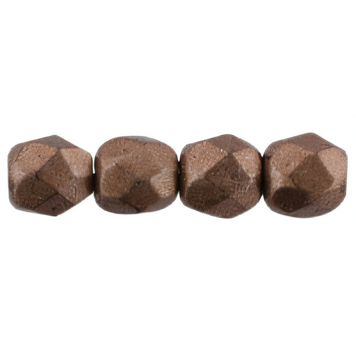 Czech Firepolish 2mm ColorTrends: Sueded Gold Ash Rose (50pcs)