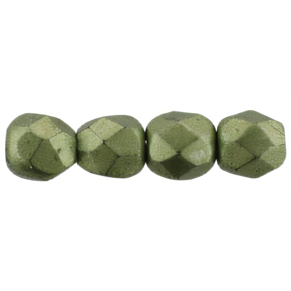 Czech Firepolish 2mm ColorTrends: Sueded Gold Fern (50pcs)