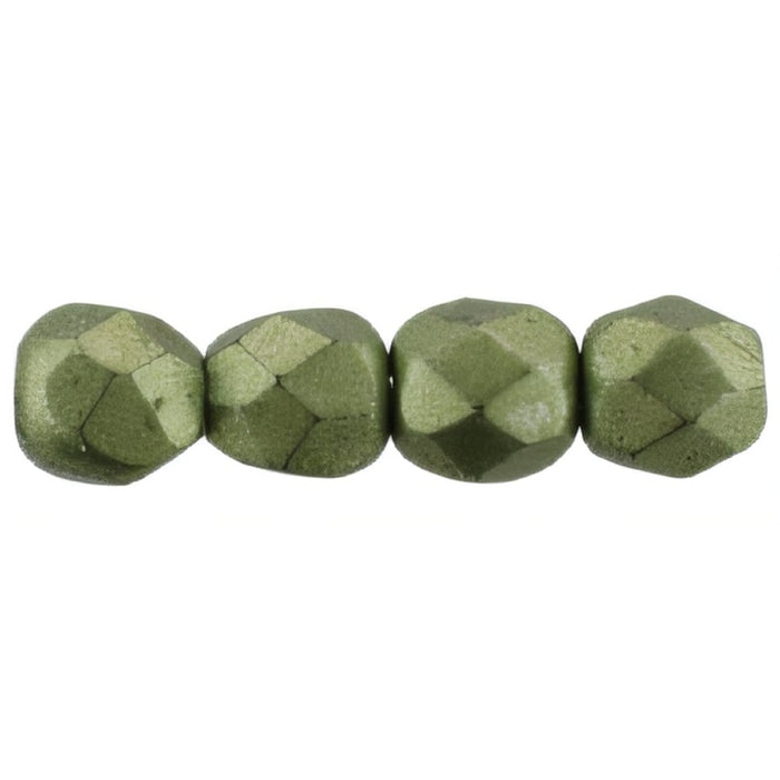 Czech Firepolish 2mm ColorTrends: Sueded Gold Fern (50pcs)