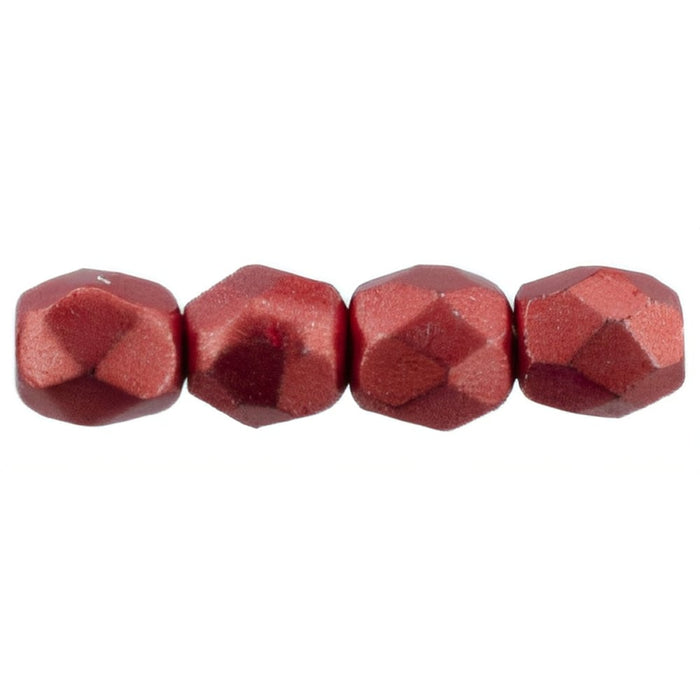 Czech Firepolish 2mm ColorTrends: Sueded Gold Samba Red (50pcs)
