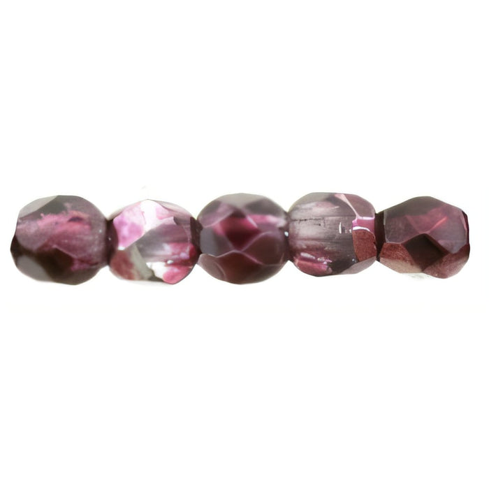 Czech Fire-Polish 2mm Mirror - Cranberry (50pcs)