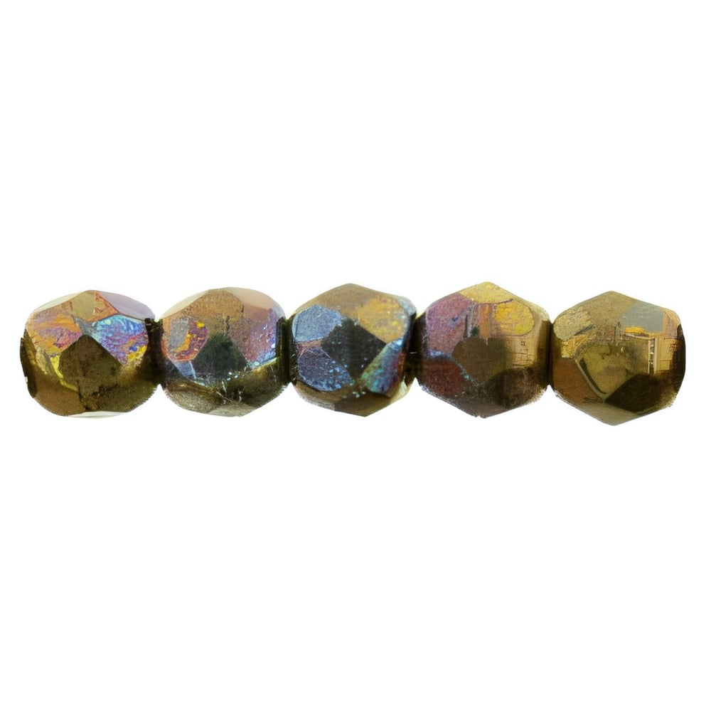 Czech Fire-Polish 2mm Oxidized Bronze Clay (50pcs)