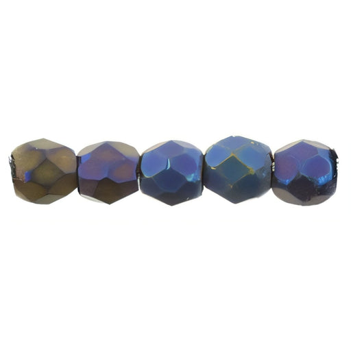 Czech Fire-Polish 2mm Matte - Iris - Blue (50pcs)