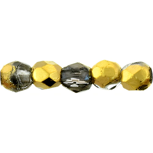 Czech Fire-Polish 2mm Gold 1/2 (50pcs)