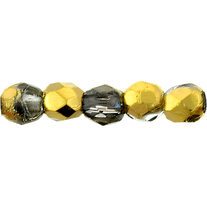 Czech Fire-Polish 2mm Gold 1/2 (50pcs)