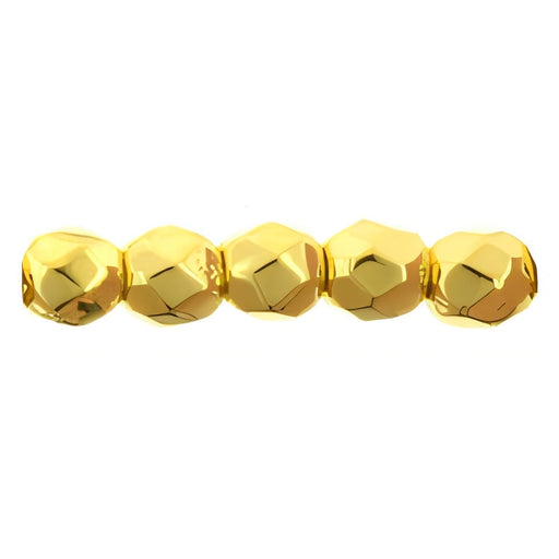 Czech Fire-Polish 2mm 24K Gold Plated (50pcs)