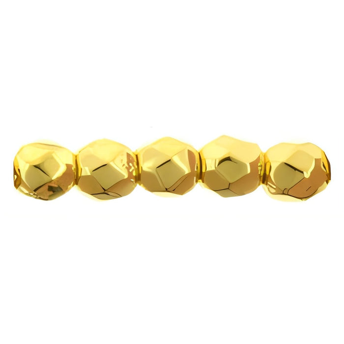 Czech Fire-Polish 2mm 24K Gold Plated (50pcs)