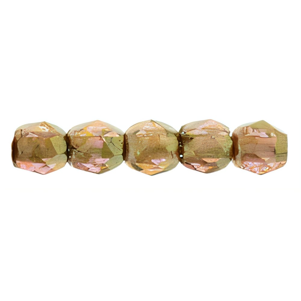 Czech Fire-Polish 2mm Luster - Rose/Gold Topaz (50pcs)