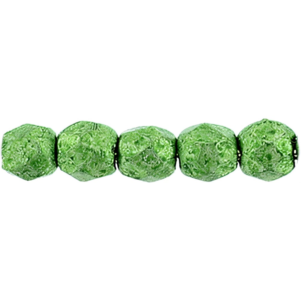 Czech Fire-Polish 2mm ColorTrends: Saturated Metallic Kale (50pcs)