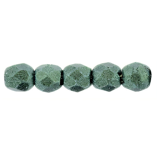 Czech Fire-Polish 2mm Metallic Suede - Lt Green (50pcs)