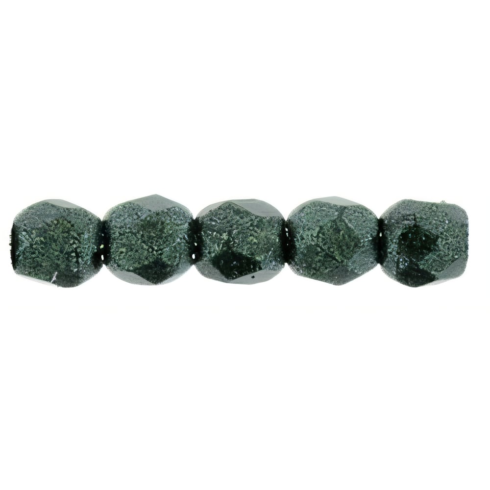 Czech Fire-Polish 2mm Metallic Suede - Dk Forest (50pcs)