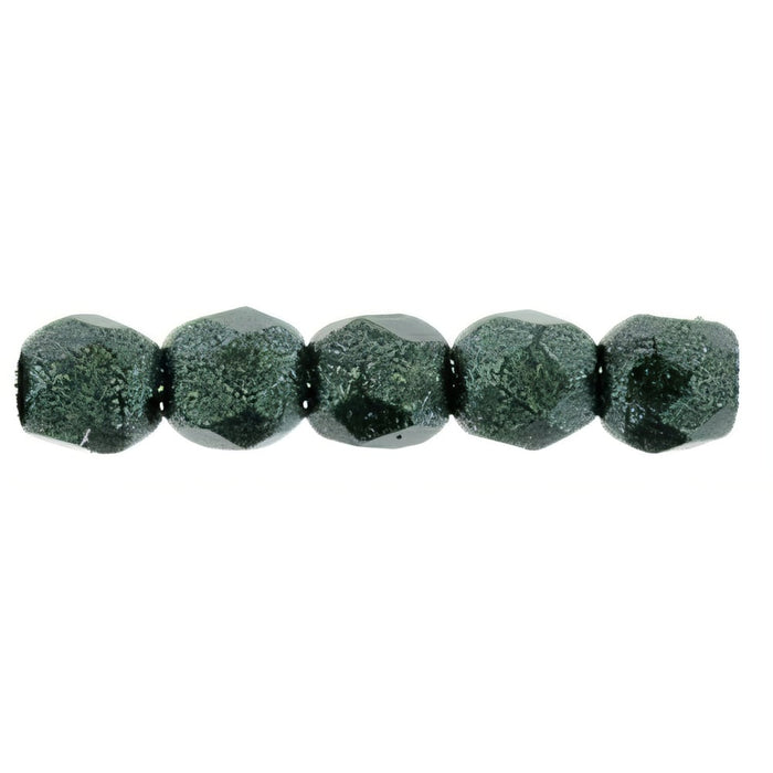 Czech Fire-Polish 2mm Metallic Suede - Dk Forest (50pcs)