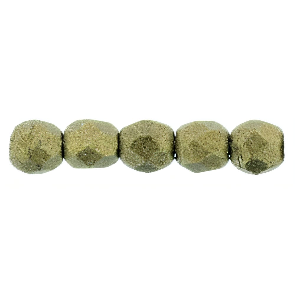 Czech Fire-Polish 2mm Metallic Suede - Gold (50pcs)