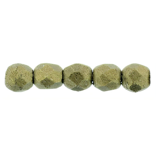 Czech Fire-Polish 2mm Metallic Suede - Gold (50pcs)