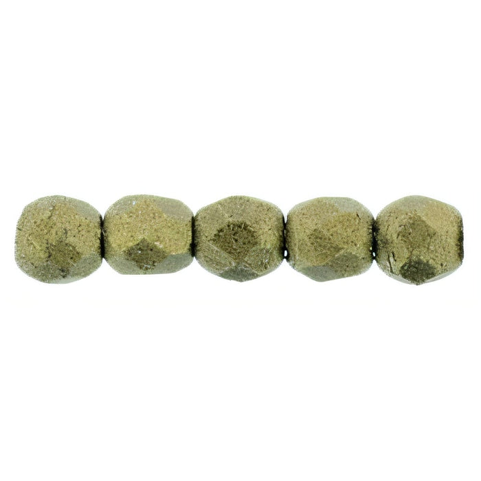 Czech Fire-Polish 2mm Metallic Suede - Gold (50pcs)