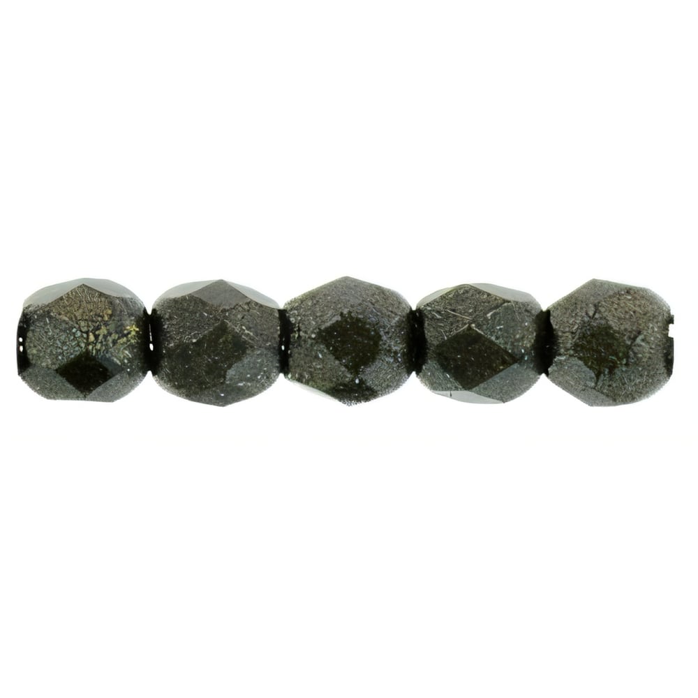 Czech Fire-Polish 2mm Metallic Suede - Dk Green (50pcs)